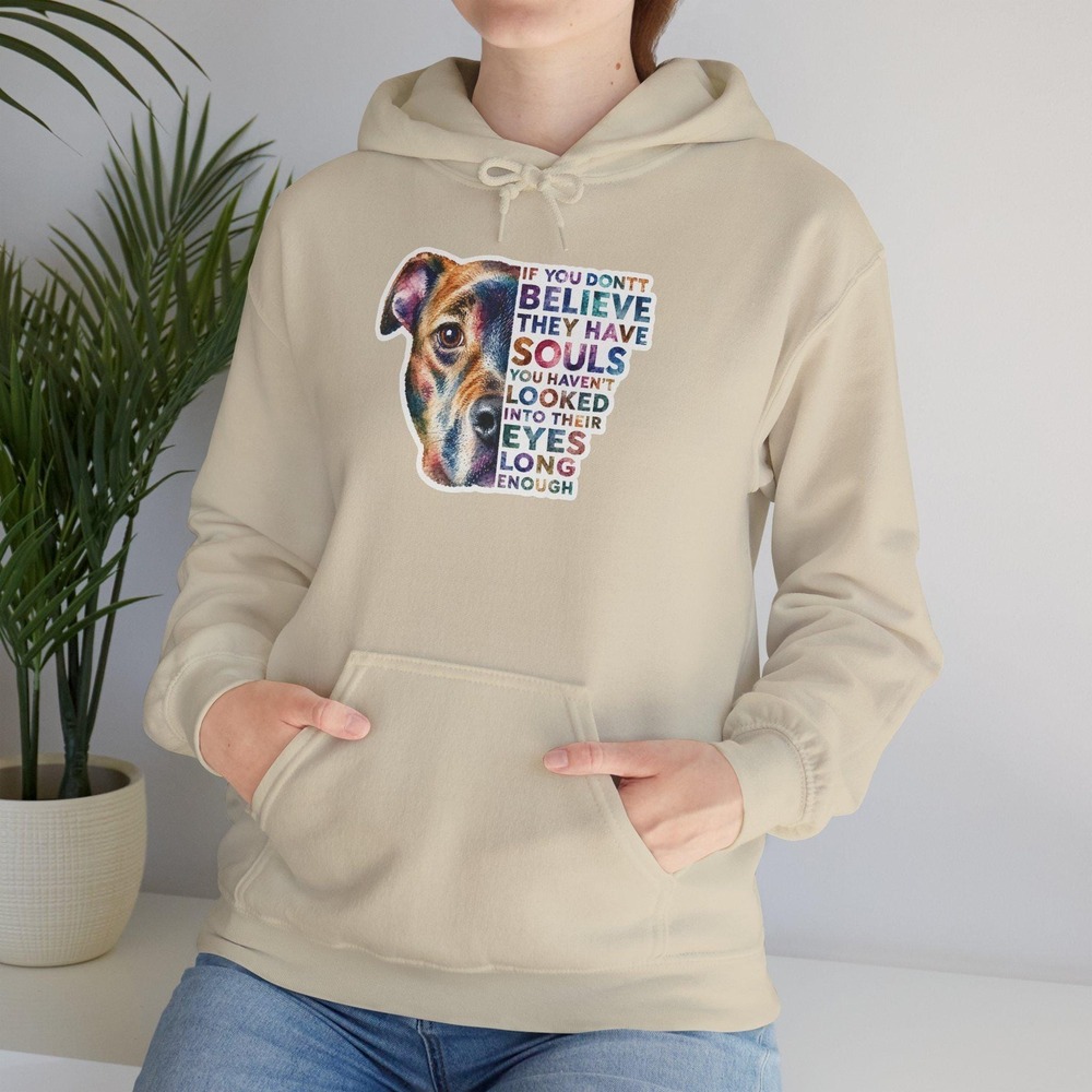 Gildan Dogs Have Souls Quote Hoodie Dog Lover Gift Animal Rescue Sweatshirt